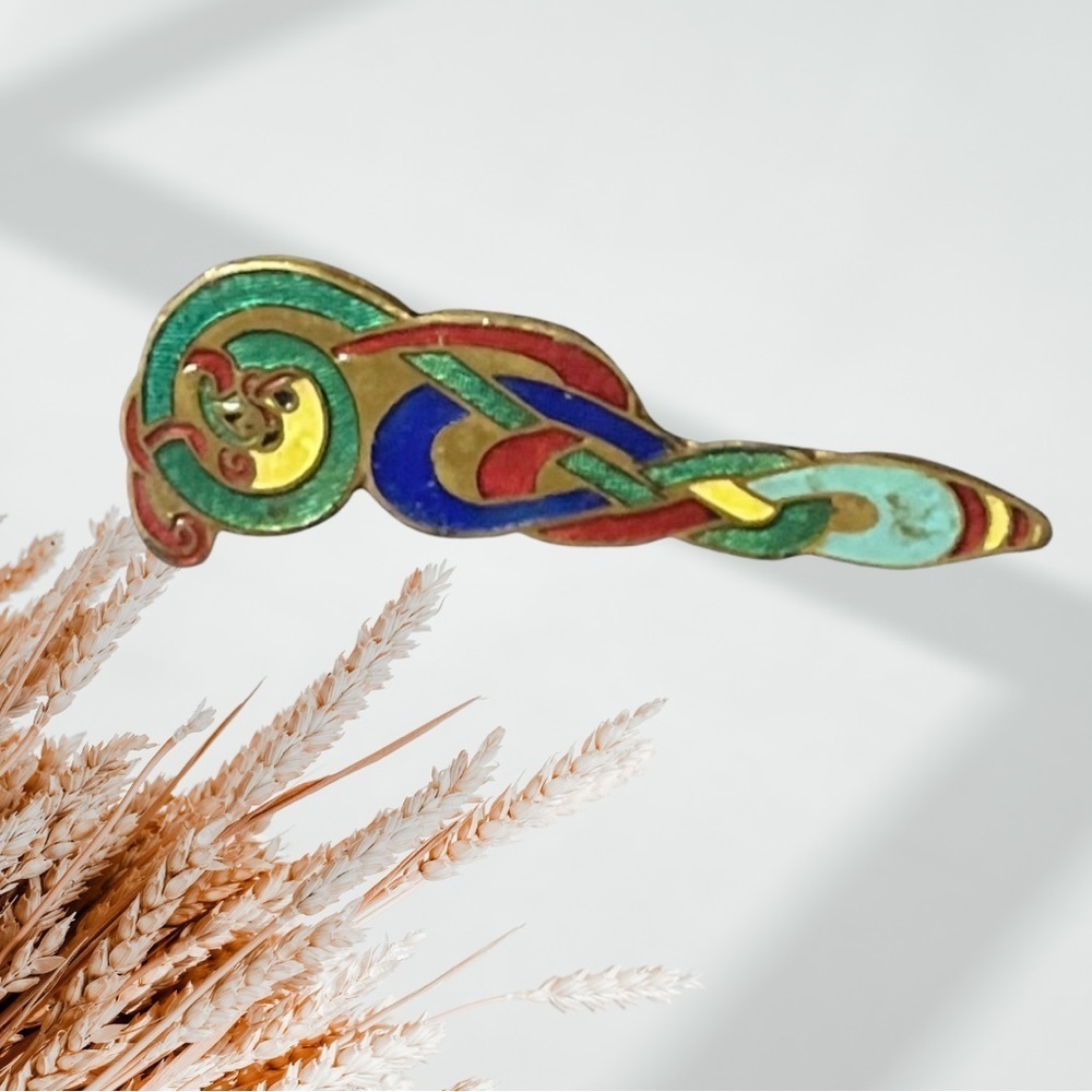 Rare Tara Ware of Dublin Irish Celtic Enamel Cloisonné Brooch